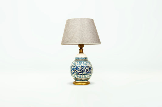 Baba Nakkaş desenli blue&blanc Abajur