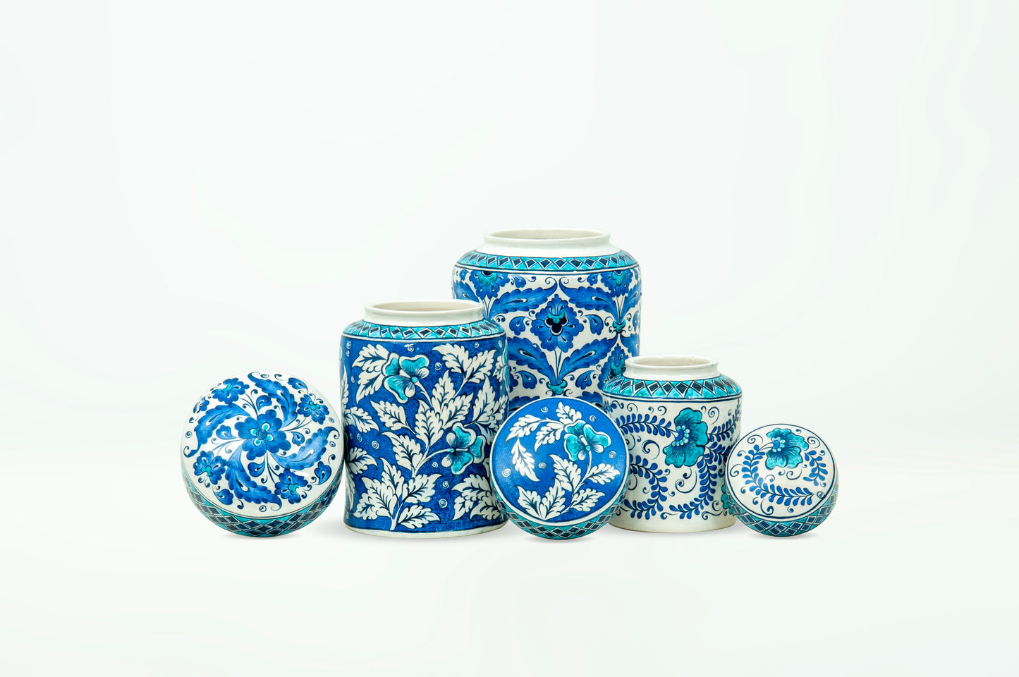 BLUE & BLANC CUP SET WITH LID