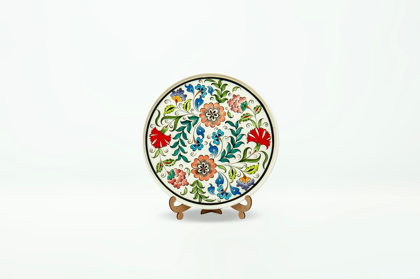 25 CM FLOWER PATTERNED KARACA PLATE