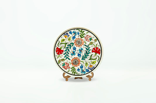 25 CM FLOWER PATTERNED KARACA PLATE